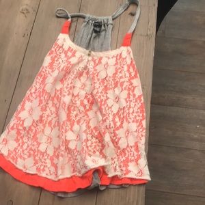 Orange loose tank top